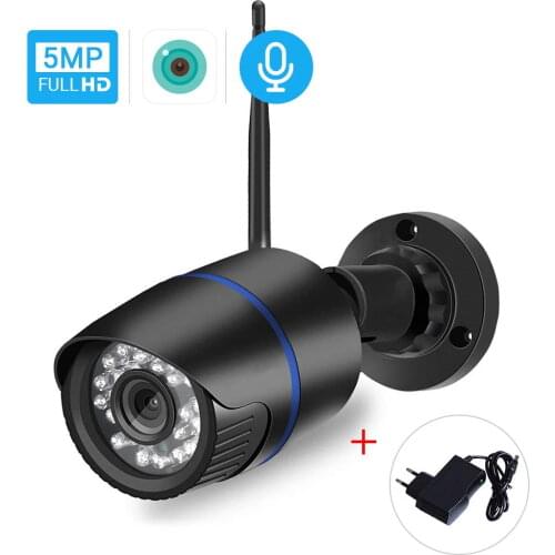 HAMROL 5MP Wifi Camera ONVIF Wirless/Wired Waterproof Outdoor Camera Audio Record Motion Detection iCSee XMeye Cloud H.265
