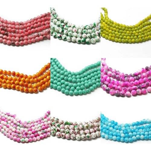100pcs 8mm Colorful Crystal Round Glass Beads Spacer Loose Beads For Jewelry Making Handmade DIY Necklace & Bracelet