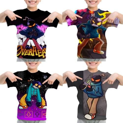 2021 New Friday Night Funkin T shirt Kids T-shirt Summer O-Neck Short Sleeve Boys 3D Tee Tops Harajuku Tshirts Children Clothing
