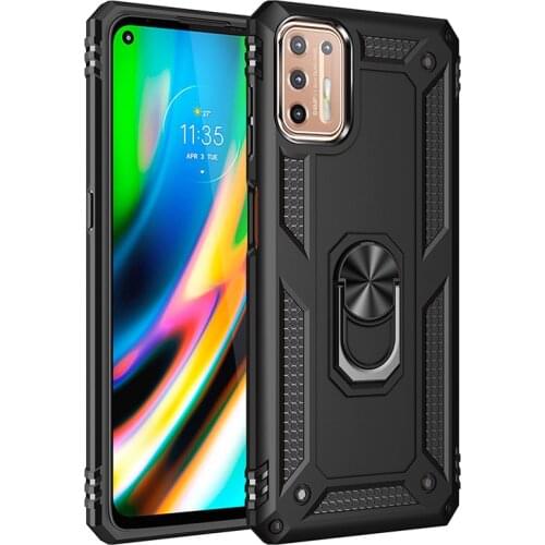 For Motorola Moto G9 Plus Armor Shockproof Case for Moto G9 Plus G9plus Military Protective Magnet Car Holder Ring Case Cover