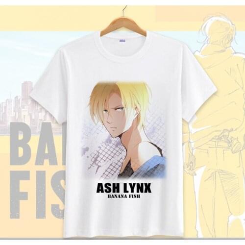 Japanese Anime Banana Fish Cosplay T Shirt Ash Lynx Women/Men Cartoon T-Shirt Casual Streetwear Top Tee tshirt Costume Clothing