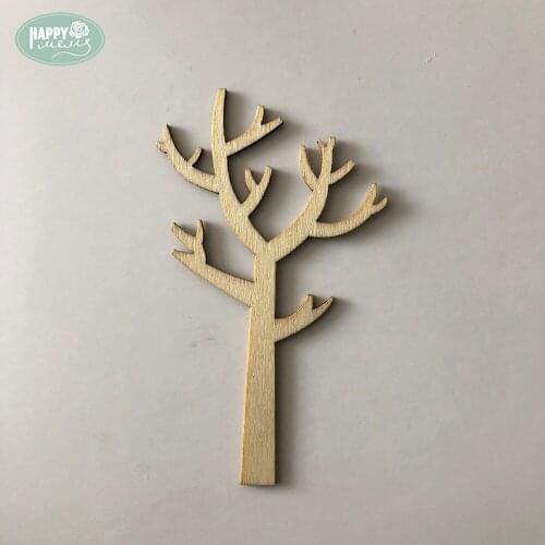 Happymems Wood Shapes 12pcs Branch wooden shape Home Decorations Household Scrapbooking Tree wooden shape