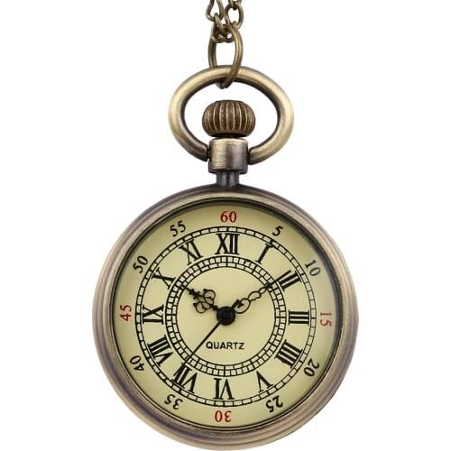Pocket Watch Vintage Round Dial Quartz Small Pocket Watch Classical Roman Scale Pocket Watch reloj mujer 2020 Retro Watches
