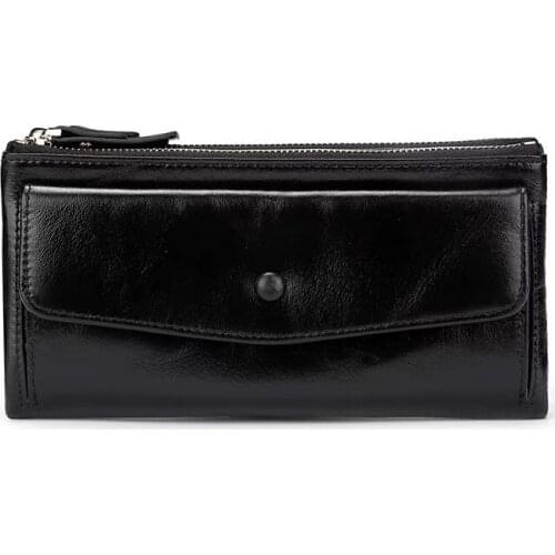 Genuine Leather Women Clutch bags Wallet and Female Coin Purse Portomonee Clamp For Phone Bag Card Holder Handy Passport wallet