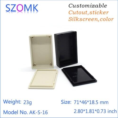 50 pcs szomk small plastic box cover for pcb enclosure junction box plastic electronic enclosure distribution box 71*46*18.5mm