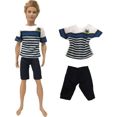 NK One Set Prince Doll Casual Handmade Clothes Fashion Outfits For Barbie Boy Friend Ken Doll Accessories Gift Toys 025D 10X