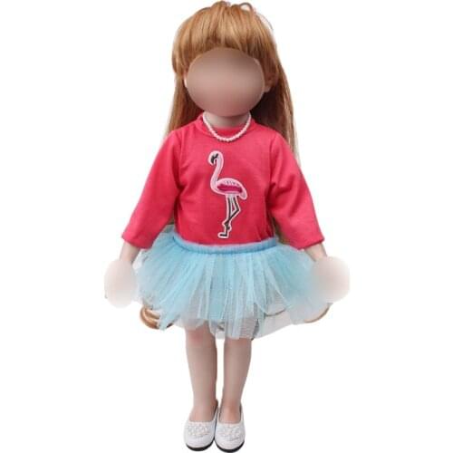 Doll clothes dress set red dress fit 18 inch Girl doll and 43 cm baby dolls clothing accessories c726