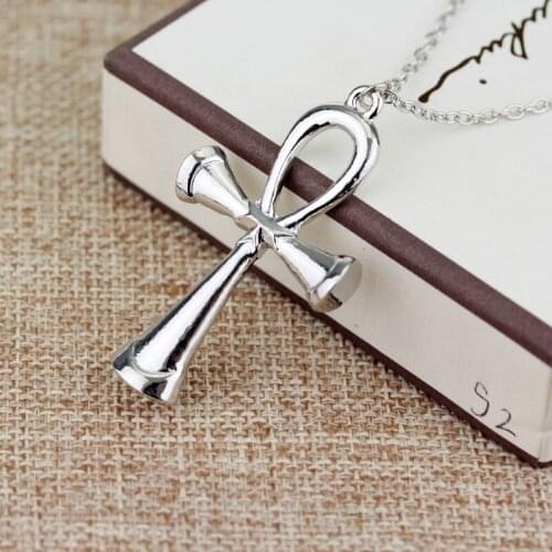 Mystic Egyptian Ankh Cross Charm Pendant Necklace for Woman Silver Color Egypt Jewelry Great Gift Jewelry Accessories