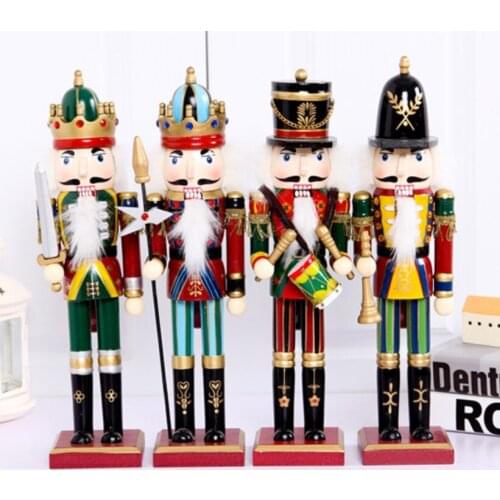 SET The 30cm nutcracker soldier puppet zakka bar has TV cabinet living room creative home for Christmas Crafts Arts decoration