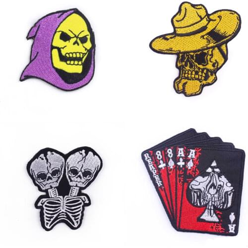 Horror Movies Patches On Clothes Punk Patch Rock Iron On Patches For Clothing DIY Hippie Embroidered Patch Scary Movie Badge