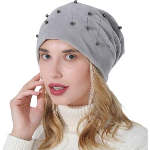 New Fashion Women Ladies Outdoor Rhinestone Beanies Autumn Winter Cycling Skiing Warm Caps