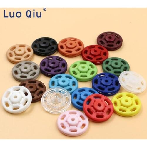Candy Color Plastic Invisible Snap Button Transparent Buckle For Childrens Clothing Sweater, Shirt ,Dress 50pcs/Bag