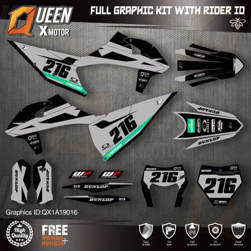 QUEEN X MOTOR Custom Team Graphics Decals 3M Stickers Kit For KTM 2019 2020 SX SXF , 2020 2021 EXC XC-W EXC-F 016