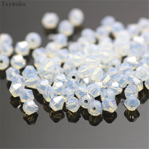 Isywaka Sale Milky White Color 650pcs 3mm Bicone Austria Crystal Beads Glass Beads Loose Spacer Bead for DIY Jewelry Making