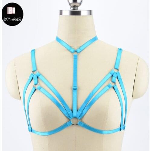 Body Harness Adjustable Cage Bra Sexy Lingerie Gothic Top Bondage Harness Fetish Rave Wear bondage dress Elastic Bra Harness