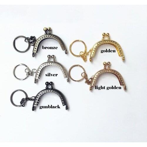 DIY 5cm mini women metal purse frame with handle ring multi color bag clasp 10pcs/lot