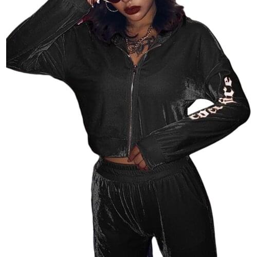 Sexy Ladies Fluorescent Running Set Long Sleeve Letter Print Hoodie Tops Pants Woman Tracksuit Two Piece Set Tracksuit Sportwear