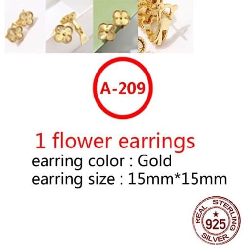 A209 S925 sterling silver earrings simple personality fashion style hypoallergenic four-leaf clover shape give girlfriend gift