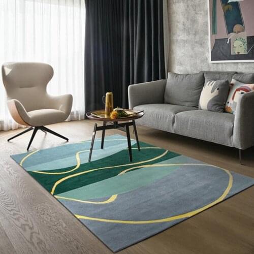 Light Luxury Nordic Geometric Carpet Bedroom Living Room Decoration Rug Bathroom Mat Anti-slip Carpets Rectangle Large Rugs