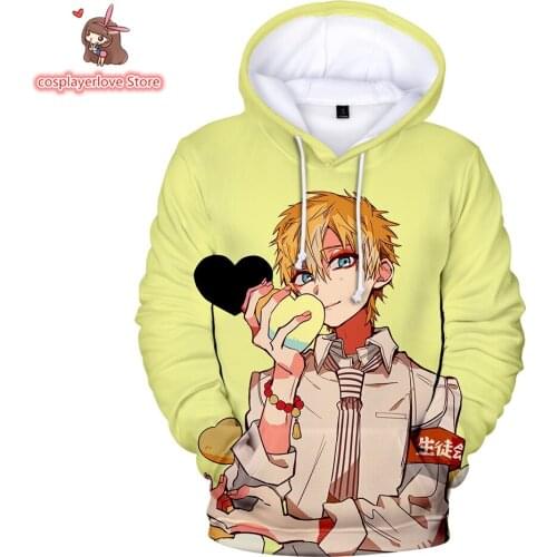 Toilet-bound Jibaku Shounen Hanako-kun Digital print velvet men and women hooded sweater Jackets Coats