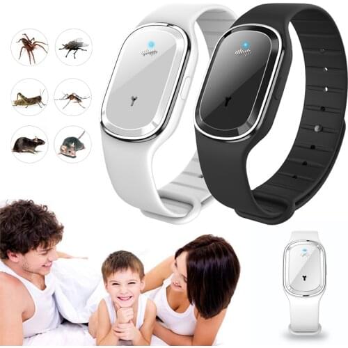 Oltrasound Mosquito Bracelet Ultrasonic Anti Mosquito Outdoor Insect Pest Bugs Control Repellent Wrist Bracelet for Whole Family