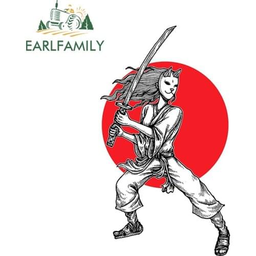 EARLFAMILY 13cm x 7.4cm for Samurai Car Fine Decal Graffiti Sticker Vinyl Car Wrap Waterproof Laptop Sticker Occlusion Scratch