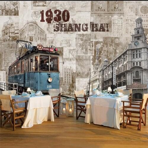 Wellyu papel parede Custom wallpaper Old Shanghai architecture nostalgic retro background mural 3d wallpaper painting behang