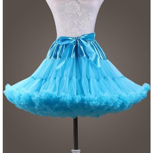 Yellow Blue cosplay Petticoat Elastic Waist Woman Short Mini Underskirt Rockabilly Three Colors Ruffle Tulle New Arrival