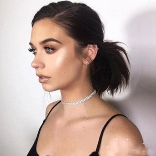 BLIJERY Simple Rhinestone Crystal Choker Necklace for Women Party Wedding Accessories Tennis Chain Chokers Jewelry Collier Femme