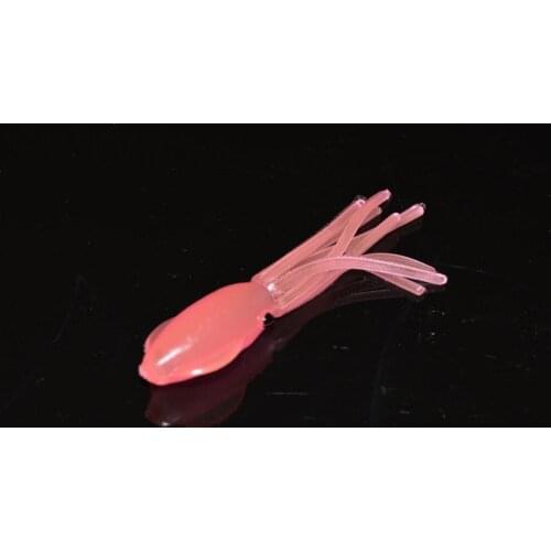 10PCS Pink Soft squid octopus Lure Grub Silicone Night Fishing Bait 7cm/3.7g Free shipping