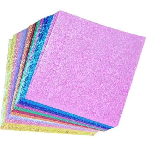 50pcs/set Square Origami Paper Glitter Origami Shining Craft Color Scrapbooking Papers Folding For Children Y7W5