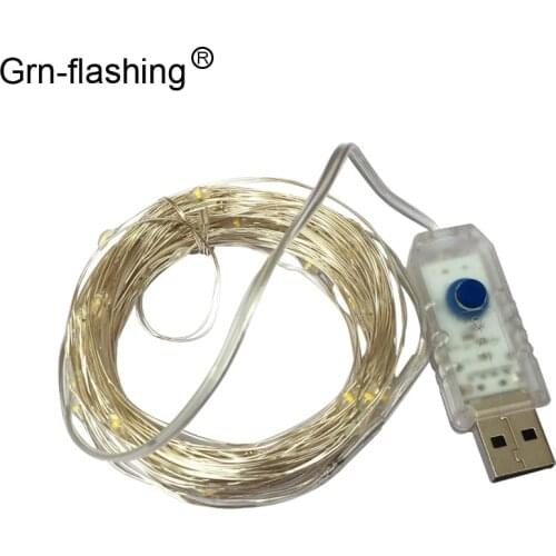 8 Modes USB powered 10M 33ft 100 led string lights outdoor copper wire holiday christmas festival wedding party decoration light