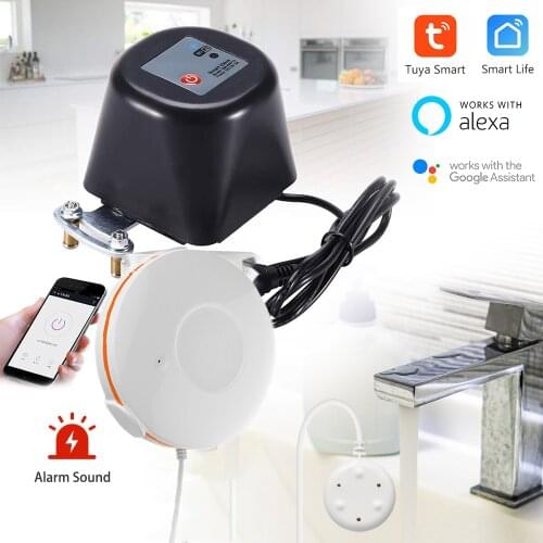 Zigbee Water Valve with Zigbee Water Sensor Tuya Wireless Home Smart Automatica Valve Security Alarm Sensor Water Leak Detector