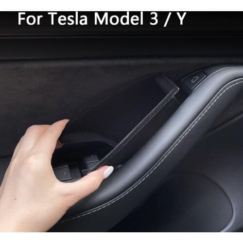 Auto Car Storage Box Handle Pocket Door Side Pallets Armrest Container Organizer Accessories Kit For 2021 Tesla Model 3 ModelY