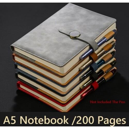 PU Leather A5 Journal Notebook Daily Business Office Work Notepad Simple Thicken College Office Diary School Supplies Stationery