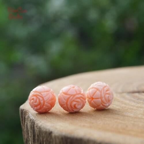 10pcs High Quality Cinnabar Beads Pink Lotus Flower Loose Mala Beads Japa Mala Bracelet Jewellry Findings DIY Accessories