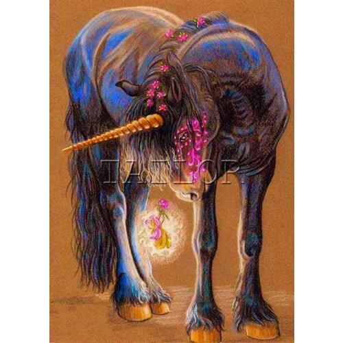 Dirll drawing embroidery 5d diamond painting kit set complet Cross stitch full square cuadros mosaic horse unicorn flower art 15