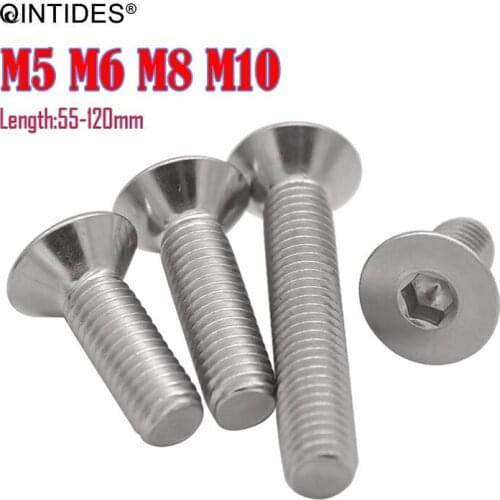 QINTIDES M8 M10 Hexagon socket countersunk head cap screws 304/316 stainless steel countersunk head screws flat screws