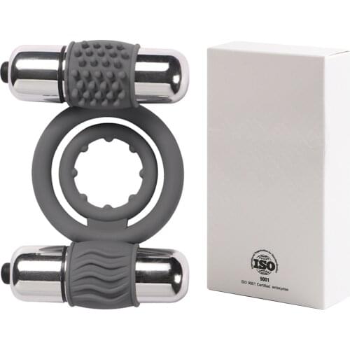 Dual Vibrating Penis Ring Delay Ejaculation Cock Ring Harder Chastity Device Prostate Massager Sex Toy for Men for Couples