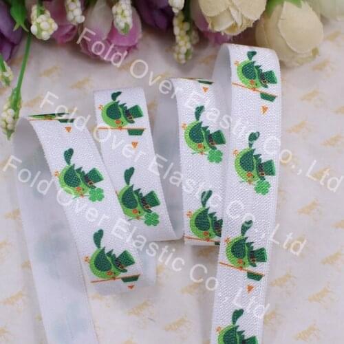 5/8" fold over elastic with cute birds, Heat transfer of St. Patrick Festival, 100yards/lot free shipping