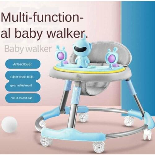 Hot Sale Baby Walker Anti-rollover Baby Walker Children Learn To Drive Folding Twist Car with Tray and 6 Wheels