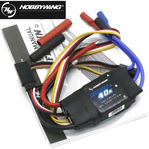 Hobbywing FlyFun V5 30A 2-4S/40A 3-6S LiPo Electric Speed Control ESC w/BEC Programmable For RC Multicopter Helicopter Drone Toy