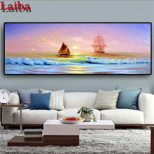 Seascape Sailing Sea Landscape diamond painting diamond cross stitch mosaic puzzle diamond embroidery Sunsets Natural large art