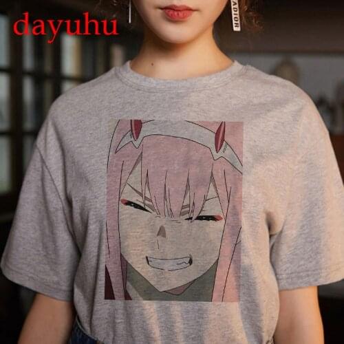 Kawaii Japanese Anime Darling In The Franxx Zero Two T Shirt Women Harajuku Graphic Tees Tops Unisex Tshirt Female T-shirt Manga
