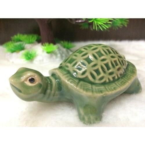 Ceramic Turtle Fish Tank Feng Shui Ceramics Crafts Furnishings Home Animal Ornaments Garden with Landscape Micro Landscape