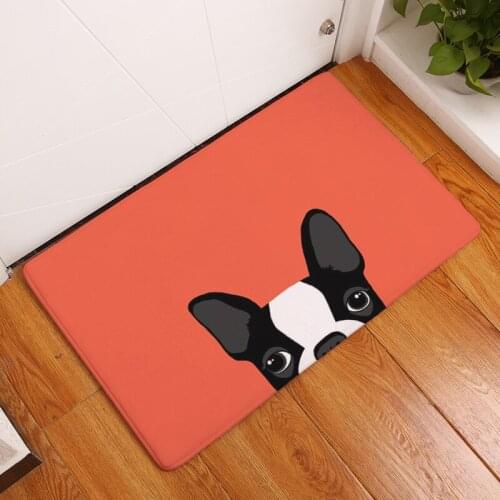 Flannel Cartoon Dog Welcome Mats for Front Door Living Room Door Mats Waterproof Bathroom Mat Kitchen Carpets Home Decor Rug