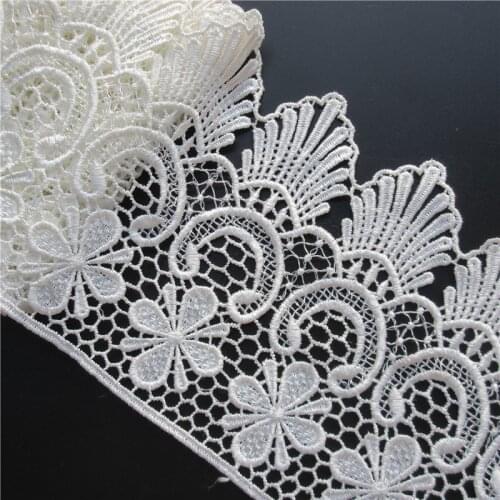 Soluble 15cm Width Polyester Flower Embroidered Lace Trim Fabric Lace Ribbon Handmade DIY Sewing Supplies Craft Decoration