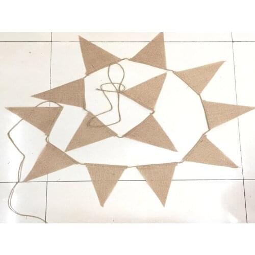 13 Flags & 12 flags Linen Flag Banner Flax Triangular Birthday Party wedding Flags garland xmas halloween Decor