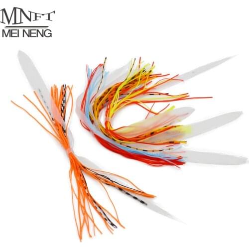 MNFT 8 Set Silicone Jig Skirts DIY Rubber Fishing Jig Lures Luminous Silicone Wire Fly Tying Material Fishing Jigging Bait