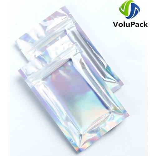 Reusable Jewelry Zipper Storage Bags Clear Front Tear Notch Pouches Recyclable Phone Parts Packaging Bags Heat Seal Ziplock Bags